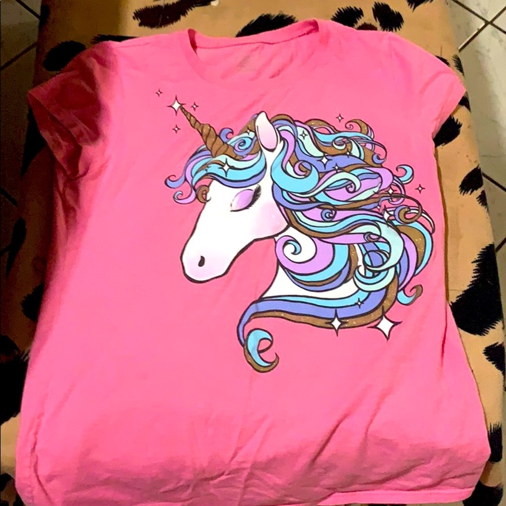 Pink Unicorn Top Size 10/12 - Picture 1 of 2